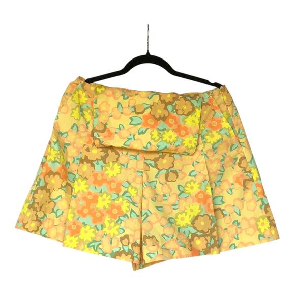 Tory Burch Blossom Poplin Skort Yellow Floral Pleated Women's Size 10 NWT - Picture 5 of 16
